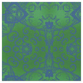Emerald Green & Blue Stylish Bohemian Pattern Stof (Close Up)