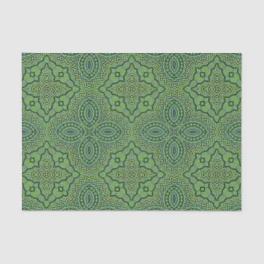 Emerald Green Bohemian Geometric Pattern Tissuepapier (Voorkant)