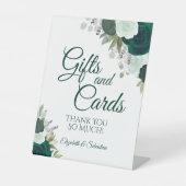 Emerald Green Boho Bloemen Geschenken & Kaarten Br Reclamebord Met Voetstuk (Voorkant)