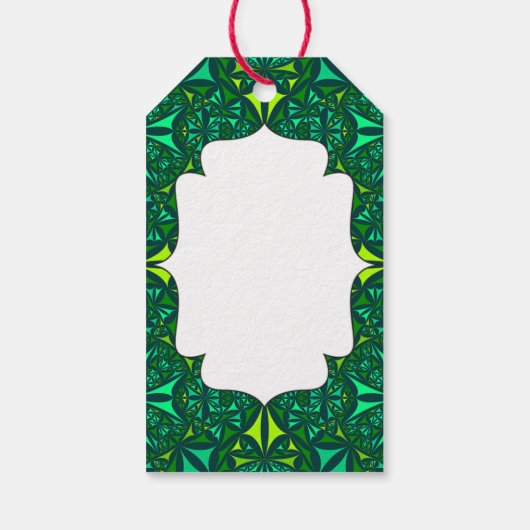 Emerald Green Boho Pattern Gift Label Cadeaulabel (Achterkant)