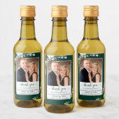 Emerald Green Boho Rozen bruiloft dank u Mini Wijn Etiket (Flessen)