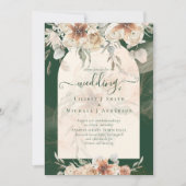 Emerald Green BOHO Terracotta Floral Wedding Kaart (Voorkant)