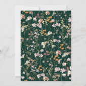 Emerald Green Boho Wildflower Garden Wedding Kaart (Achterkant)
