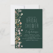 Emerald Green Boho Wildflower Vrijgezellenfeest Kaart (Voorkant)