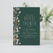 Emerald Green Boho Wildflower Vrijgezellenfeest Kaart (Staand voorkant)