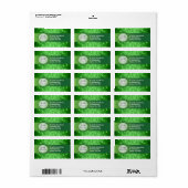Emerald Green Bokeh 30e Jubileum adreslabel Etiket (Full Sheet)