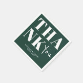 Emerald Green Bold Minimalist Bedankt bruiloft Servet (Hoek)