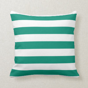 Emerald Green Bold Striped Pillow Kussen