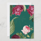 Emerald Green bordeaux Dusty Roos bloemenbruiloft Kaart (Achterkant)