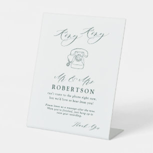 Emerald Green Botanical Audio Guestbook Reclamebord Met Voetstuk