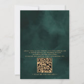 Emerald Green Botanical Elegant QR Code Wedding Kaart (Achterkant)