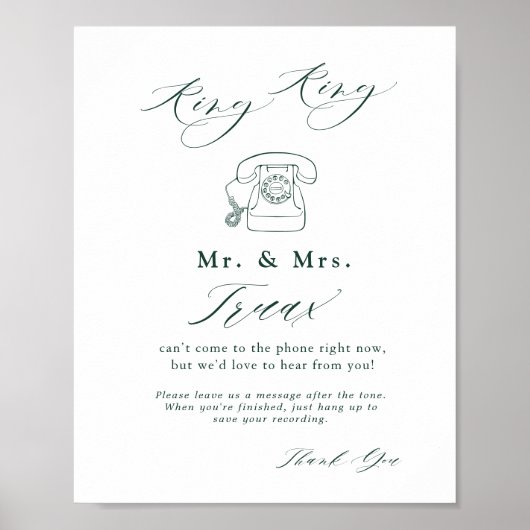 Emerald Green  Botanical in Audio Guestbook Poster (Voorkant)
