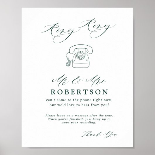 Emerald Green Botanical in Audio Guestbook Poster (Voorkant)