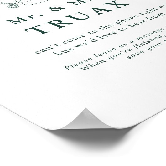 Emerald Green Botanical in Audio Guestbook Poster (Hoek)