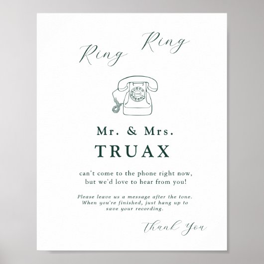 Emerald Green  Botanical in Audio Guestbook Poster (Voorkant)