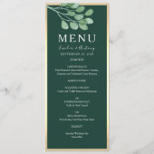 Emerald Green Botanical Wedding Menu (Voorkant)