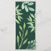 Emerald Green Botanical Wedding Menu (Achterkant)