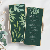Emerald Green Botanical Wedding Menu