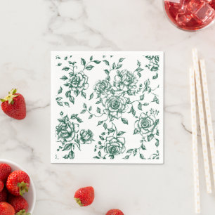 Emerald Green  Botanische Bloemen Huwelijk Servet