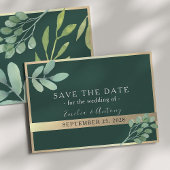 Emerald Green Botanische bruiloft Bewaar de datum Save The Date