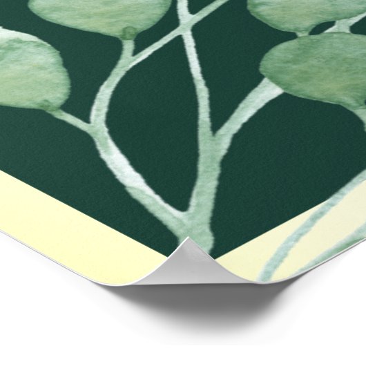 Emerald Green Botanische bruiloft Welkom Poster (Hoek)