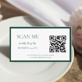 Emerald Green Botanische kam monogram bruiloft Informatiekaartje