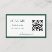 Emerald Green Botanische kam monogram bruiloft Informatiekaartje (Voorkant)