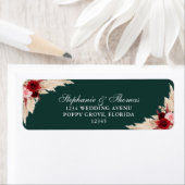 Emerald Green Bourgogne Rozen retour adreslabel Etiket (Insitu)