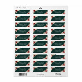 Emerald Green Bourgogne Rozen retour adreslabel Etiket (Full Sheet)
