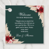 Emerald Green Bourgondië Rozen bruiloft welkom Bedankjes Labels (Voorkant)