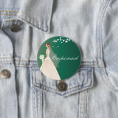 Emerald Green Bride Bridesmaid Bride Party Button (In situ)