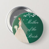 Emerald Green Bride MOB Bridal Party Button (Voorkant /achterkant)