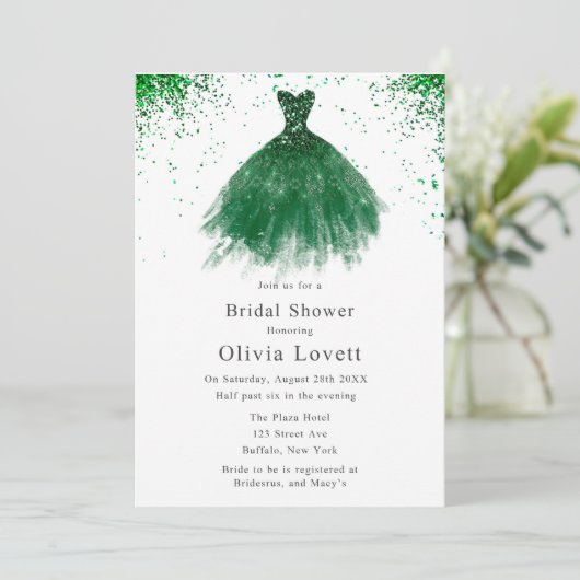 Emerald Green Bridesmaid Dress Vrijgezellenfeest Kaart (Staand voorkant)