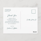 Emerald Green bruiloft dank u Briefkaart (Achterkant)