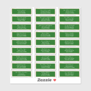 Emerald Green bruiloft gasten voorgedrukt adres Sticker