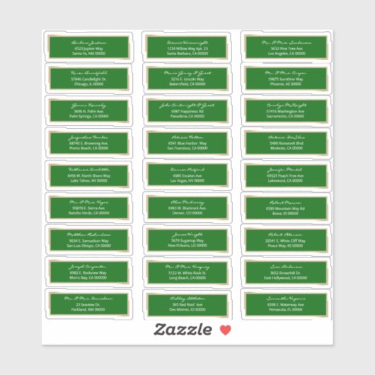 Emerald Green bruiloft gasten voorgedrukt adres Sticker (Vel)