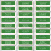 Emerald Green bruiloft gasten voorgedrukt adres Sticker (Voorkant)