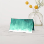 Emerald green bruiloft of evenement plaatskaartje (Achterkant)