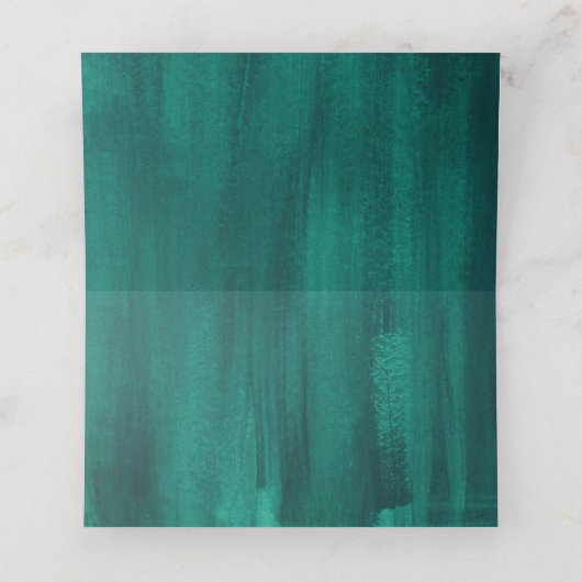 Emerald green bruiloft of evenement plaatskaartje (Binnenkant ongevouwen)