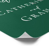 Emerald Green bruiloft teken ons gastenboek Poster (Hoek)