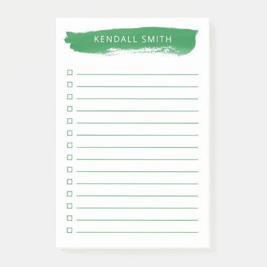 Emerald Green Brushstroke Eenvoudig te doen Post-it® Notes (Voorkant)