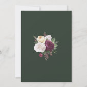 Emerald Green Burgundy Peonies Save the Date Kaart (Achterkant)