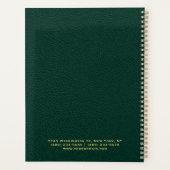 Emerald Green Business Logo en Naam Professional Planner (Achterkant)
