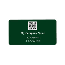 Emerald green business qr code return address etiket