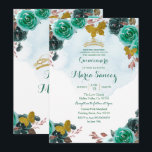 Emerald Green Butterfly Charra Mis Quince Kaart<br><div class="desc">Emerald Green Butterfly Charra Mis Quince Invitation Mis Quince Anos,  15e verjaardag</div>