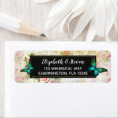 Emerald Green Butterfly op Chic  Collage Etiket (Insitu)