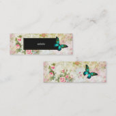 Emerald Green Butterfly op Chic  Collage Mini Visitekaartje (Voorkant / Achterkant)