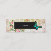 Emerald Green Butterfly op Chic  Collage Mini Visitekaartje (Voorkant)