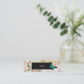 Emerald Green Butterfly op Chic  Collage Mini Visitekaartje (Staand voorkant)
