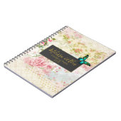 Emerald Green Butterfly op Chic  Collage Notitieboek (Linkerzijde)